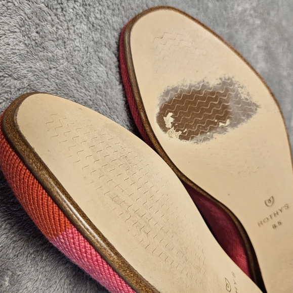 Rothy's x Marta Ferri Pink and Red Merino Wool Square Flat Flame Azalea Size 8.5 - Picture 14 of 16